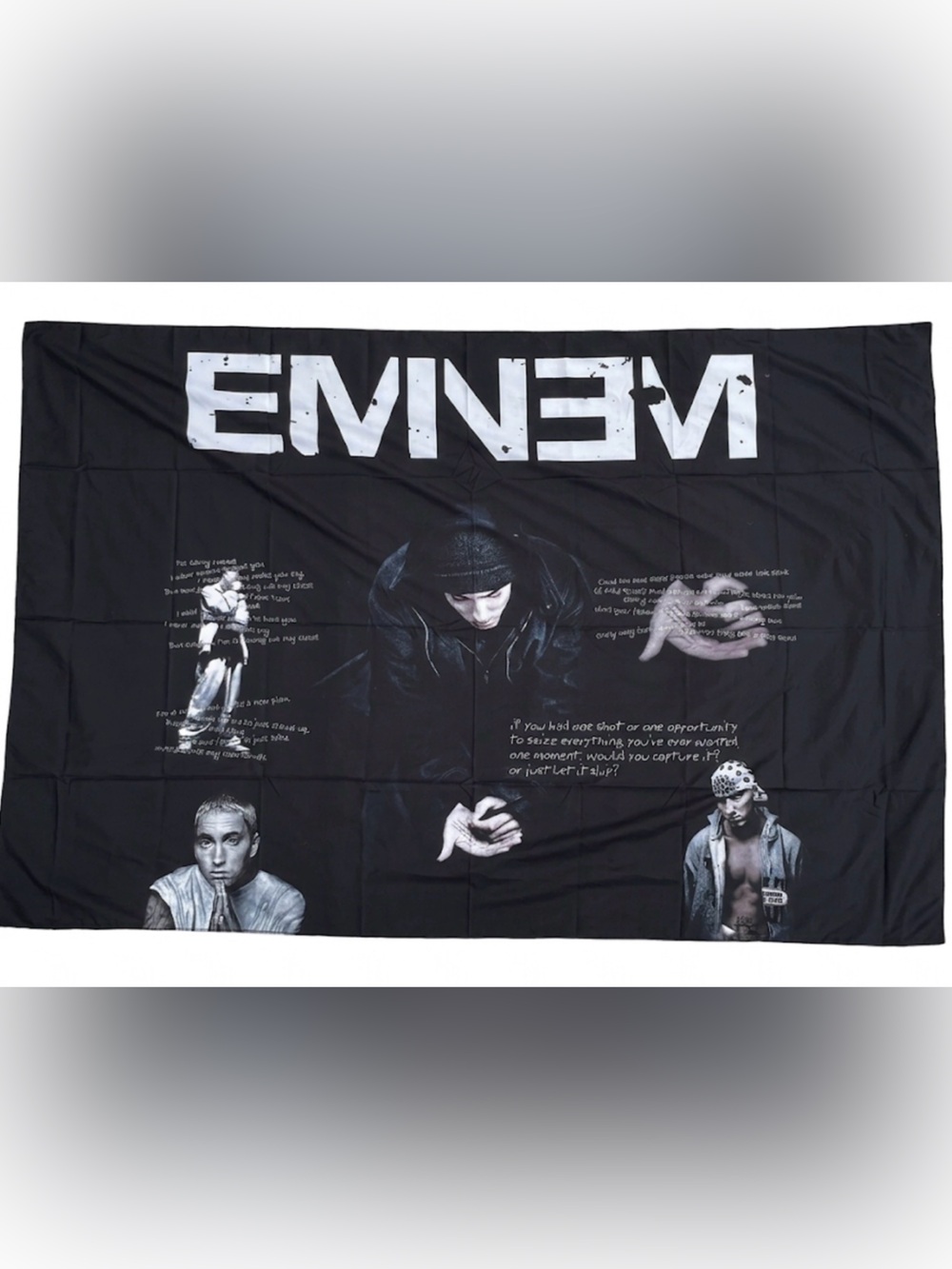 Eminem Black Graphic wall banner room decoration  5ft wide